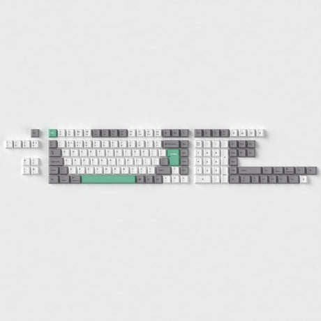 ISO Cherry Profile Dye-Sub PBT Full Set Keycap Set - Grå Vit Mint