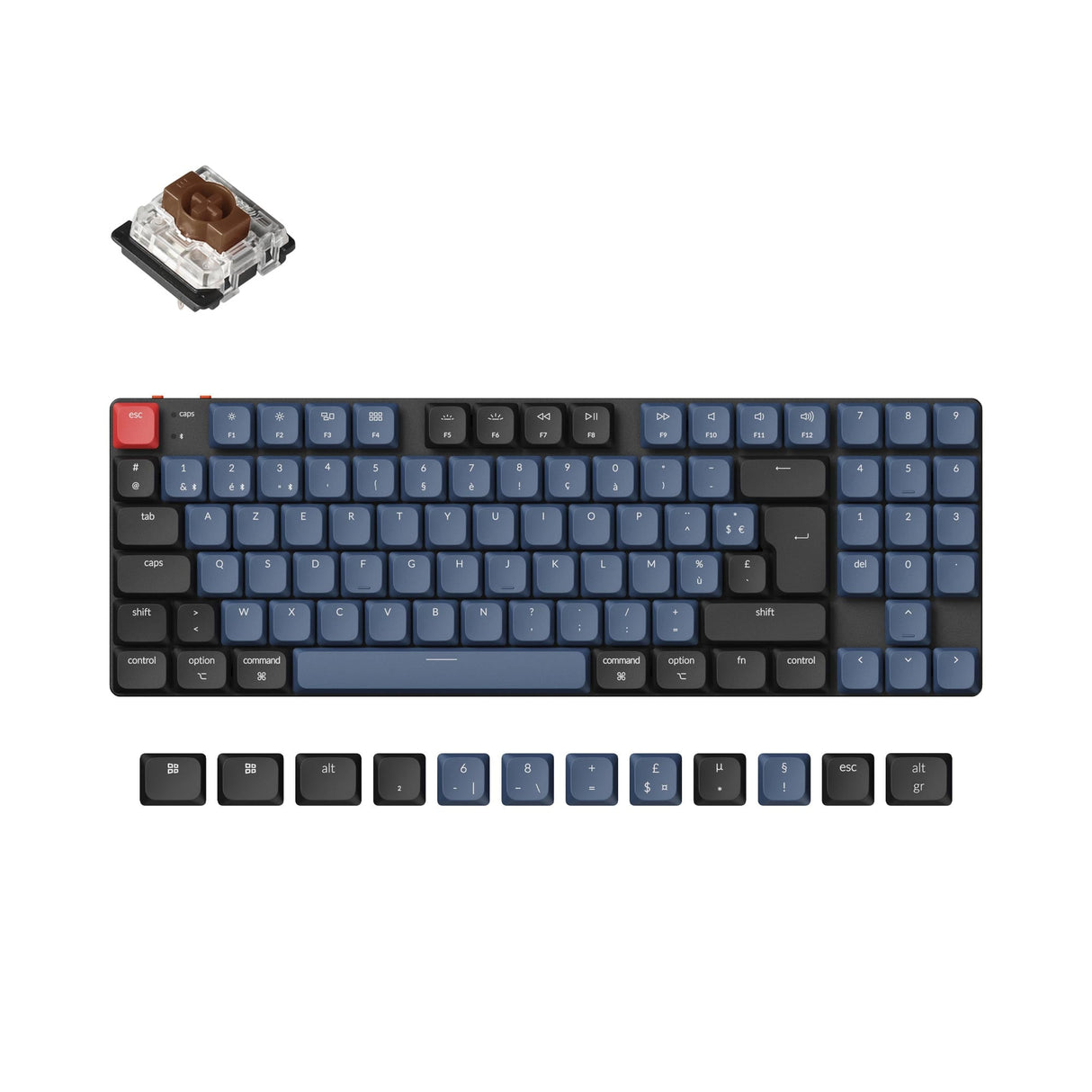 Keychron K13 Pro QMK/VIA ultra-slim custom mechanical keyboard 80 percent TKL layout for Mac Windows Linux low-profile Gateron brown ISO French layout