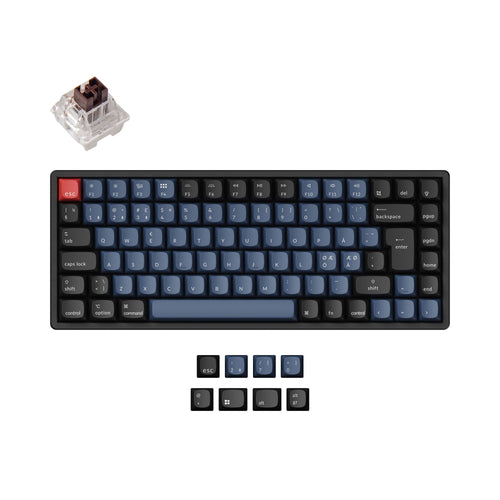 Keychron K2 Pro QMK VIA custom mechanical keyboard 75 percent layout Mac Windows Linux hot-swappable Keychron K Pro switch brown ISO Nordic layout