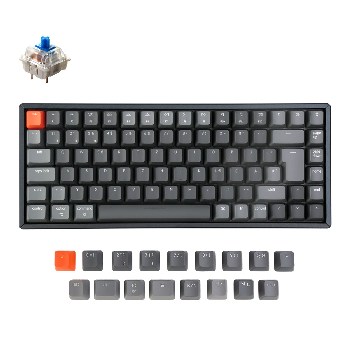 Keychron K2 Wireless Mechanical Keyboard (German ISO-DE Layout) - Version 2