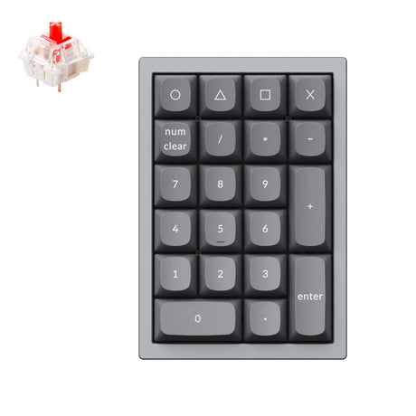 Keychron Q0 QMK VIA custom number pad full aluminum grey frame for Mac Windows RGB backlight with hot swappable Gateron G Pro switch red