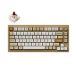 Keychron Q1 QMK VIA custom mechanical keyboard 75 percent layout full aluminum knob version Mac Windows RGB backlight hot swappable champagne gold Gateron G Pro brown switch