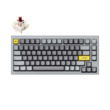 Keychron Q1 QMK VIA custom mechanical keyboard 75 percent layout full aluminum grey frame B knob for Mac Windows iOS RGB backlight with hot swappable Gateron G Pro switch brown