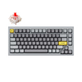 Keychron Q1 QMK VIA custom mechanical keyboard 75 percent layout full aluminum grey frame for Mac Windows iOS RGB backlight with hot swappable Gateron G Pro switch red