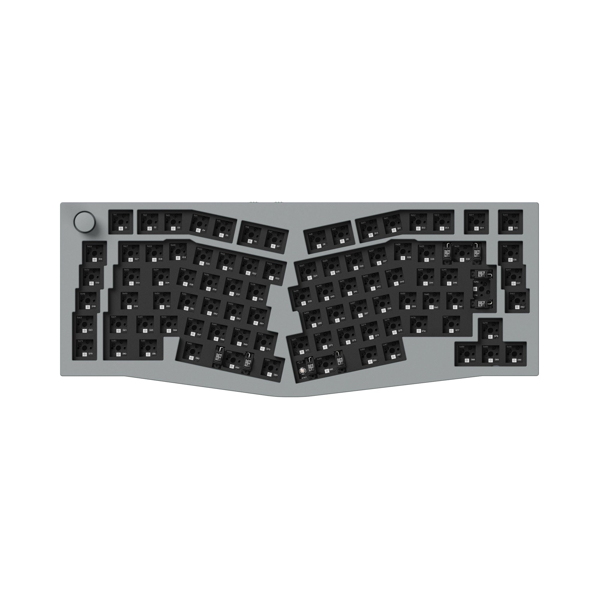 Keychron Q10 Pro QMK/VIA wireless custom mechanical keyboard 75 percent Alice layout full aluminum grey frame for Mac Windows Linux with RGB backlight hot-swappable barebone ISO