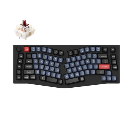 Keychron Q10 QMK/VIA custom mechanical keyboard 75% layout Alice layout knob version full aluminum black frame for Mac Windows Linux Gateron G Pro switch brown