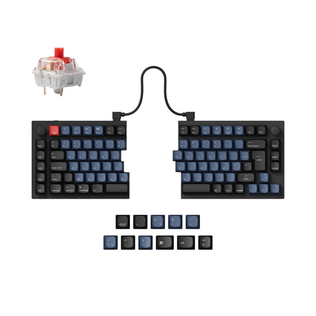 Keychron Q11 QMK/VIA 75% split custom mechanical keyboard full aluminum black frame for Mac Window Linux Keychron K Pro switch red ISO French layout