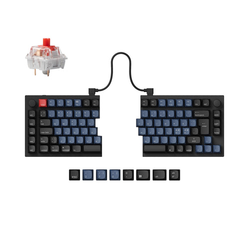 Keychron Q11 QMK/VIA 75% split custom mechanical keyboard full aluminum black frame for Mac Window Linux Keychron K Pro switch red ISO Nordic layout