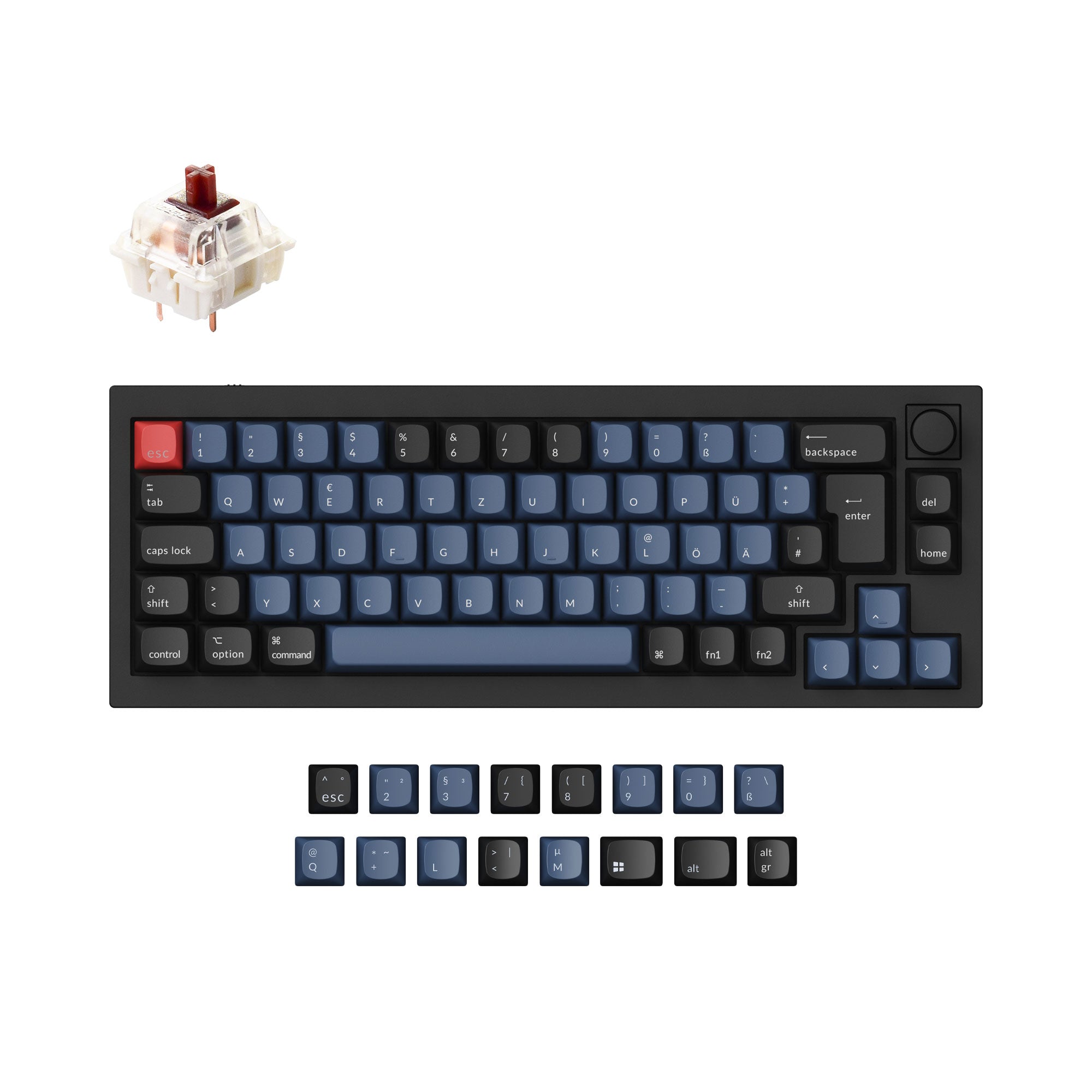 Keychron Q2 QMK VIA custom mechanical keyboard 65 percent layout full aluminum frame Mac Windows German DE ISO layout hot swappable Gateron G Pro brown