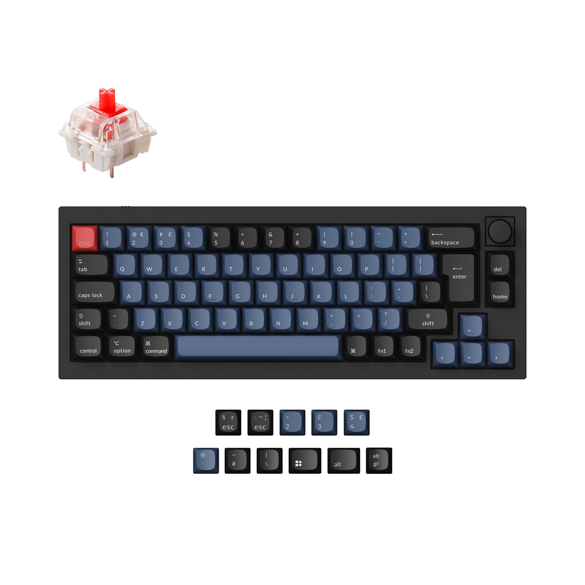 Keychron Q2 QMK VIA custom mechanical keyboard 65 percent layout full aluminum frame Mac Windows UK ISO layout hot swappable Gateron G Pro red