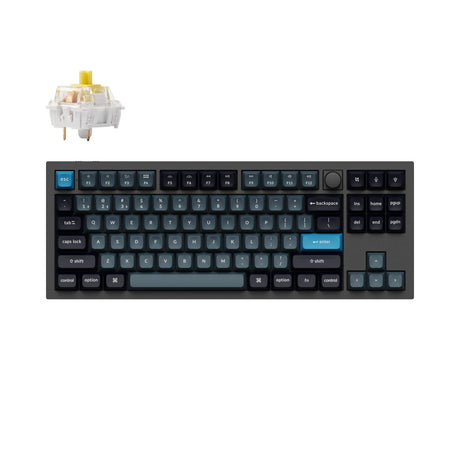 Keychron Q3 Pro QMK/VIA wireless custom mechanical keyboard tenkeyless layout full aluminum black frame for Mac Windows Linux RGB hot-swappable K Pro switch banana