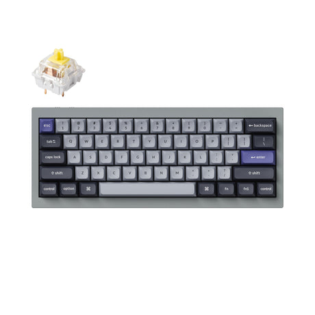 Keychron Q4 Pro QMK/VIA wireless custom mechanical keyboard 60 percent layout full aluminum grey frame for Mac WIndows Linux with RGB backlight and hot-swappable K Pro switch banana