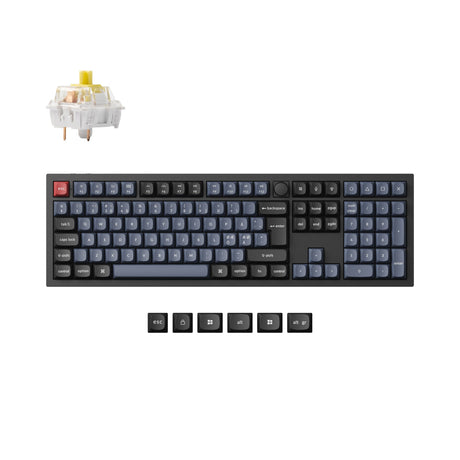 Keychron Q6 Pro QMK/VIA wireless custom mechanical keyboard full-size layout aluminum black for Mac Windows Linux RGB hot-swappable K Pro switch banana ISO Nordic layout PBT