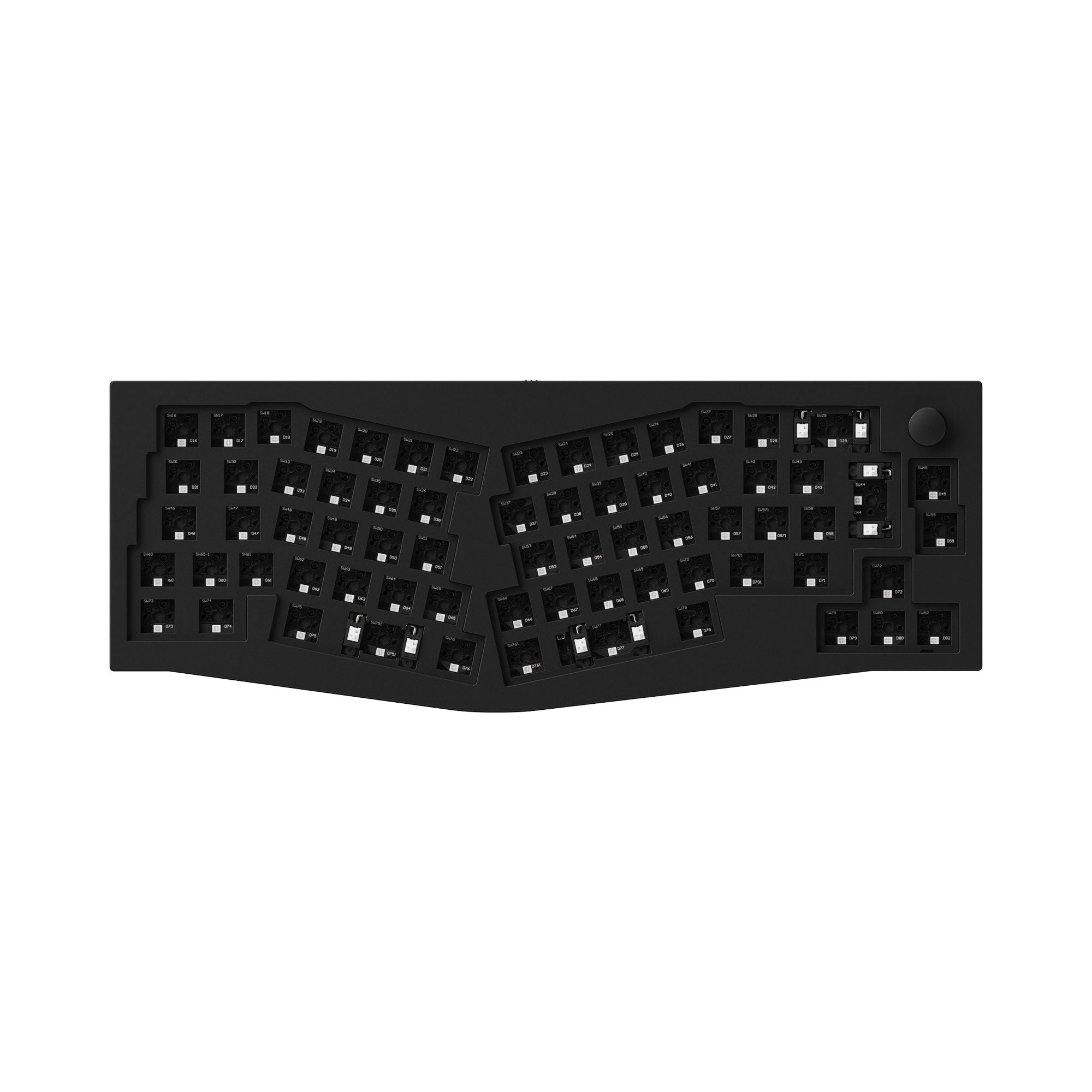 Keychron Q8 QMK VIA Custom Mechanical Keyboard Alice Layout Full Aluminum Frame For Mac Windows Linux ISO Layout Knob Barebone Black