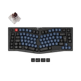 Keychron V10 QMK VIA custom mechanical keyboard Alice layout frosted black for Mac Window Linux fully assembled knob black Spanish ISO layout Keychron K pro switch brown