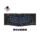 Keychron V10 QMK VIA custom mechanical keyboard Alice layout frosted black for Mac Window Linux fully assembled knob black Swiss ISO layout Keychron K pro switch brown