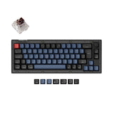 Keychron V2 QMK VIA custom mechanical keyboard 65 percent layout frosted black knob Mac Windows Linux hot-swappable Keychron K Pro switch brown ISO Swiss layout