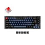 Keychron V2 QMK VIA custom mechanical keyboard 65 percent layout frosted black knob Mac Windows Linux hot-swappable Keychron K Pro switch red ISO Spanish layout