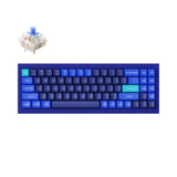 Keychron Q7 QMK/VIA custom mechanical keyboard 70 percent layout full aluminum for Mac Windows Linux fully assembled blue frame with Gateron G Pro switch blue