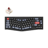 Keychron Q8 QMK/VIA custom mechanical keyboard Alice layout knob version full aluminum black frame for Mac Windows Linux fully assembled  B Gateron G Pro switch brown