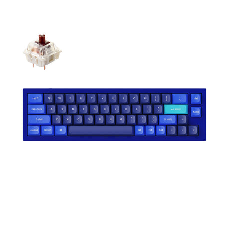 Keychron Q9 QMK/VIA custom mechanical keyboard 40 percent layout full aluminum body for Mac Windows Linux fully assembled blue frame with Gateron G Pro switch brown