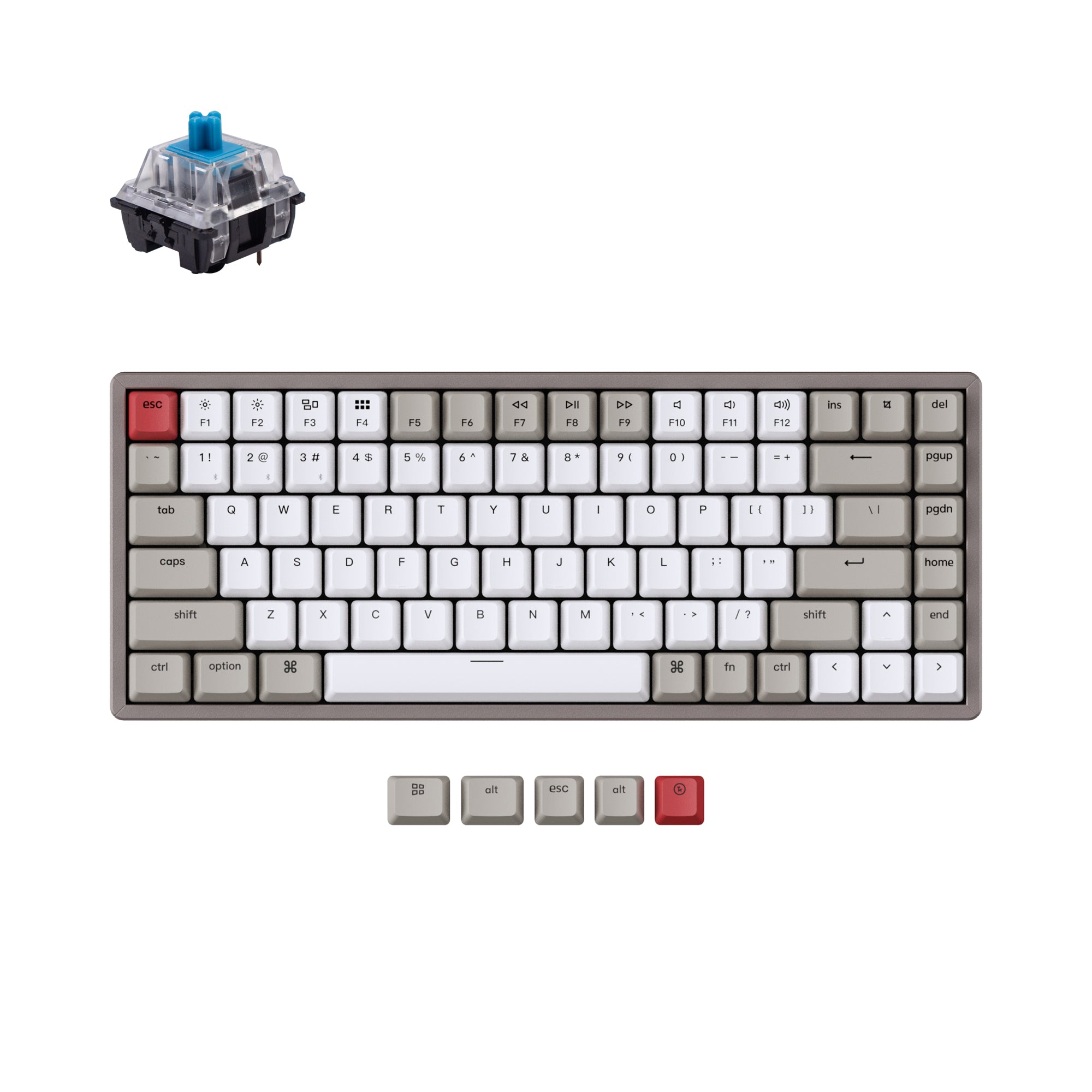 keychron k2 non backlight mechanical keyboard blue switch for mac windows